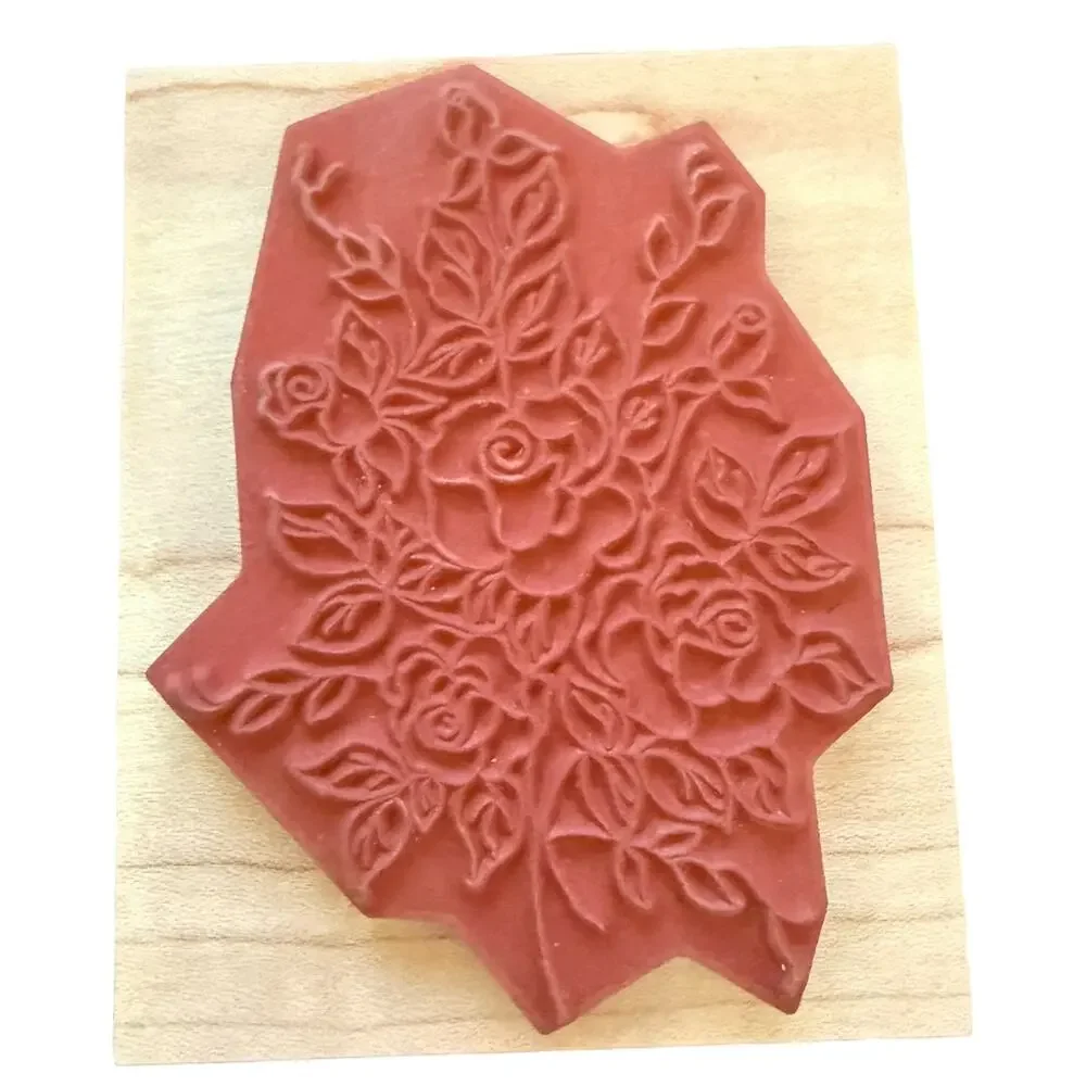 Great Impressions Bouquet Rose Bush Flowers G416  Rubber Stamp EUC